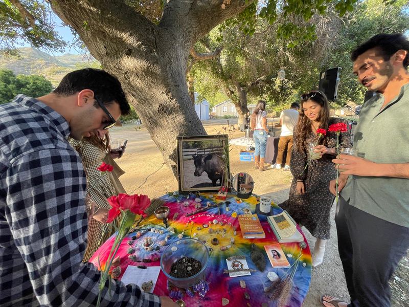 Guests leaving offerings to honor the life of the animal.